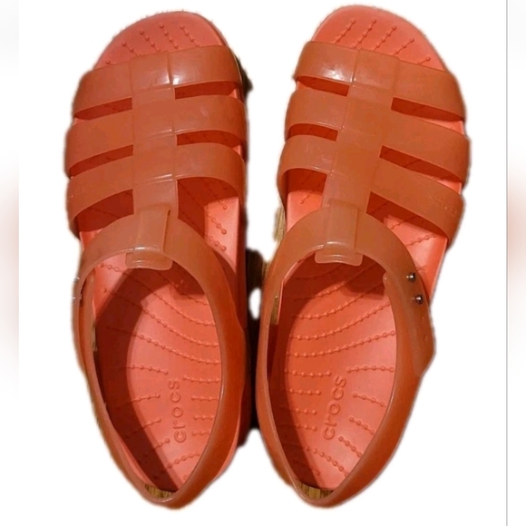 Crocs Womens Splash Glossy Fisherman Sandals Strappy Platform Watermelon Pink 6 - Picture 5 of 6